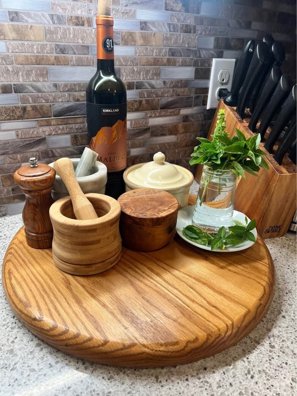 Beautiful Solid Oak Lazy Susan